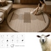 Handmade Round Wool Rug Modern Minimalist Beige 9 Feet Carpet