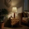 TallBoy Wooden Table Lamp with Brown Base and Premium White Fabric Lampshade
