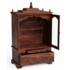 Chaitanya Solid Wood Prayer Unit in Teak Finish