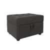 Doe Buck Tufted Storage Ottoman Bench in Grey Colour Fabric