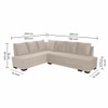 Melo 3 Seater Left Sectional Velvet Sofa Cum Bed in Cream colour