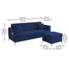 Daraco Velvet L shape 4 Seater Sofa in Navy Blue Color
