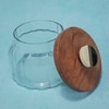 Ireka Homes Bubble Glass Canister with Airtight Wooden Lid – Food Storage (4.5 x 5 in)
