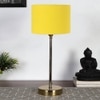 Yellow cotton with Metal Gold Table Lamp