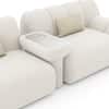 Cannoli 3 Seater Fabric Sofa with Marble Top Table in Pearl Cloud Colour