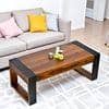 Hudson Sheesham Wood Contemporary Rectangle Coffee Table In Provincial Teak Finish