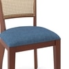 Reed Solid Wood Dining Chair in Honey Finish & Baltic Blue Colour - Set of 2