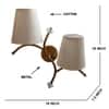 Devansh Metal Electric Wall Light in Gold Colour with off-white Shade Count of 2 Lights