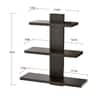 BLUEWUD Phelix Engineered Wood Wall Decor Floating Shelf Display Rack Decorative Hall D�cor for Living Room Home Furniture 3 Shelves (Wenge)