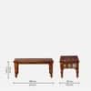 Rangrez Sheesham Wood Nesting Coffee Table in Honey Oak Finish with Cushioned Stools by Mudramark