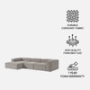 Elegantedge Wood Right Aligned 3-Seater With Upholstery Non Storage Sofa In Grey Colour