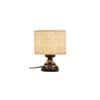 Raeburn White Natural Fiber Shade Table Lamp with Black Iron Base