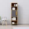 Hexa Engineered Wood Bookshelf Multipurpose Storage Rack in Giant Wood and Slate Grey Colour