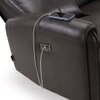 Venezia Three Seater Motorized Leather Recliner in Smoke Grey Colour