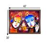 Radha Krishna Madhubani Canvas Wall Prints Canvas Wall Prints Set of 2 Multicolor Matte