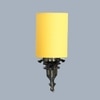 Devansh Metal Electric Wall Light in Antique Gold Colour with Yellow Shade Count of 1 Light