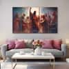 The Castle Decor Jesus Christ Wine Supper Wall Art Framed Painting 27x48 Inch