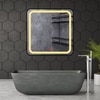 Modern Square Wall LED Mirror with Anodized Aluminum Frame Rose Gold Matte Black Brushed Silver
