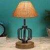 Laura Beige Jute Table lamp with Wood & Iron Base