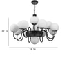 Eliante White Chandelier, 13-Light, Mild Steel Frame With Glass Shades, Modern Ceiling Lighting