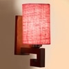 Devansh Solid Wood Electric Wall Light in Pink Colour with Pink Shade Count of 1 Light