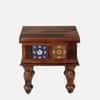 Rangrez Sheesham Wood Bedside Table in Honey Oak Finish