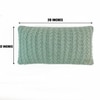 Colette Granite Green Cotton Knitted Cushion Cover 12X20 Inches