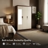 Miller 3 Door Wardrobe With Mirror and Lock in Two Tone Finish