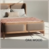 Valerio Duo-Panel Luxe Queen Size Bed in Tuape colour Velvet with Oak wood Frame