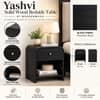 Yashvi Solid wood one Drawer bedside   In Walnut  Finish