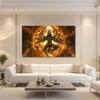 The Castle Decor Lord Shiva Wall Painting Design 4 Wooden Framed 27x48 Inch (Style 1)