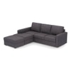 Apollo Compact Sofa (Colour : Steel, Cushion : Hard, Back Type : Regular, Seating Capacity : Left Aligned 2 Seater + Left Aligned Chaise)