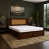 Aaranya Solid Wood Comfort Queen Bed Hydraulic Storage Provincial Teak Finish Mattress 60 x 78 Inch