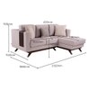 Rubik 3 Seater L Shape Fabric Sofa in Smokey Taupe Colour