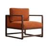 Aura Boucle Fabric Arm Chair in Orange Colour