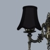 Devansh Gold Antique Wall Mounted Lamp With Black  Cotton Shade