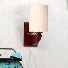 Devansh Solid Wood Electric Wall Light in off-white Colour with off-white Shade Count of 1 Light