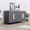 Hexa Red Multipurpose Storage Cabinet With 4 Drawer 3 Door in Slate Grey Colour