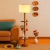 Devansh Shelf Wooden Floor Lamp