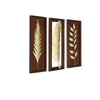 W-Sylas Abstract Metal Wall Decor in Gold Set of 3