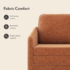 Kobi 2 Seater Fold Out Sofa Cum Bed in Burnt Orange Colour with topper