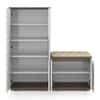 Baltoro Engineered Wood Tall Shoe Rack with Seating in White Finish