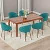 Atlas Solid Wood 6 Seater Dining Table In with 6 Meryl Lounge Chair