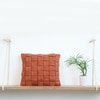Basket Knit Auburn Cushion Cover 16X16  Inches