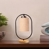 Devansh Beige Jute Drum  Wooden & Iron Table Lamp -17 Inch Height  -I