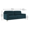Niwara Velvet 3 Seater  sofa in T Blue color