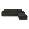 Apollo Fabric Sectional Sofa (Colour : Graphite Grey, Cushion : Hard, Back Type : Regular, Seating Capacity : Left Aligned 3 Seater + Left Aligned Chaise + Ottoman)