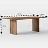 Modern Solid Wood Dining Set with Bench in Morgan Natural