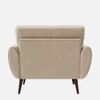 Faro Velvet 1 Seater Sofa in Cream Colour