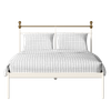 Iver Metal Non Storage King Bed in Glossy Ivory Finish